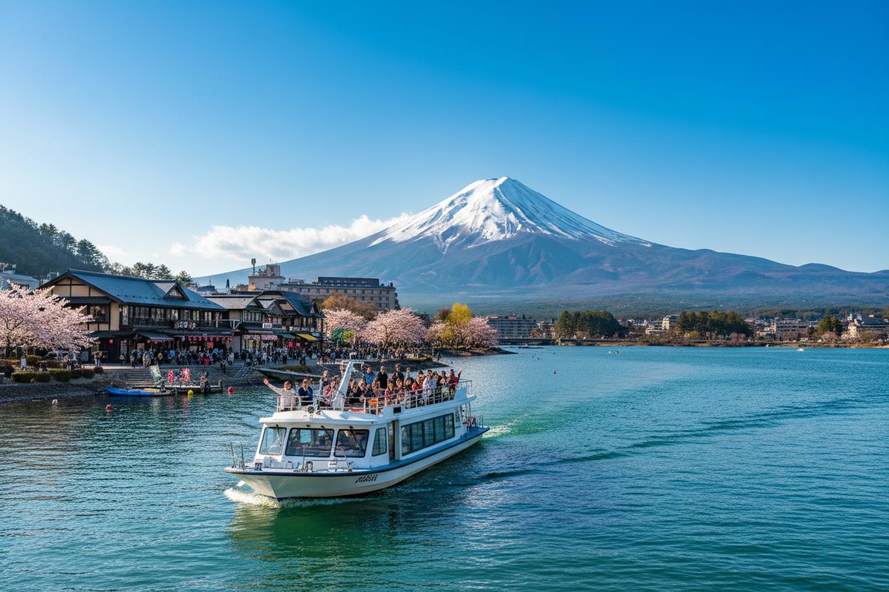 Lake Kawaguchi with Mount Fuji view