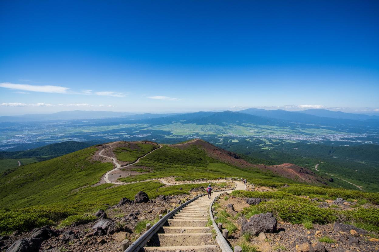 Yoshida Trail hiking path with mountain view